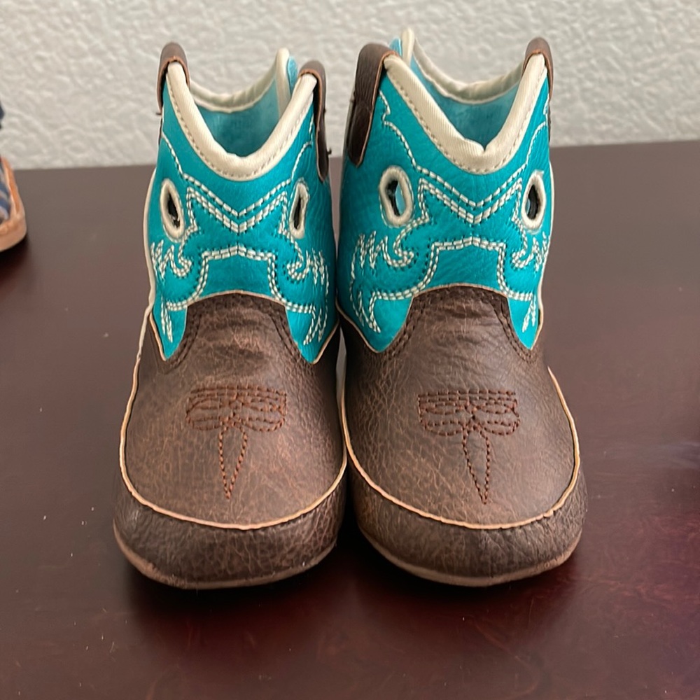 Never worn outside Ariat Toddler Boots. Infant Size 3